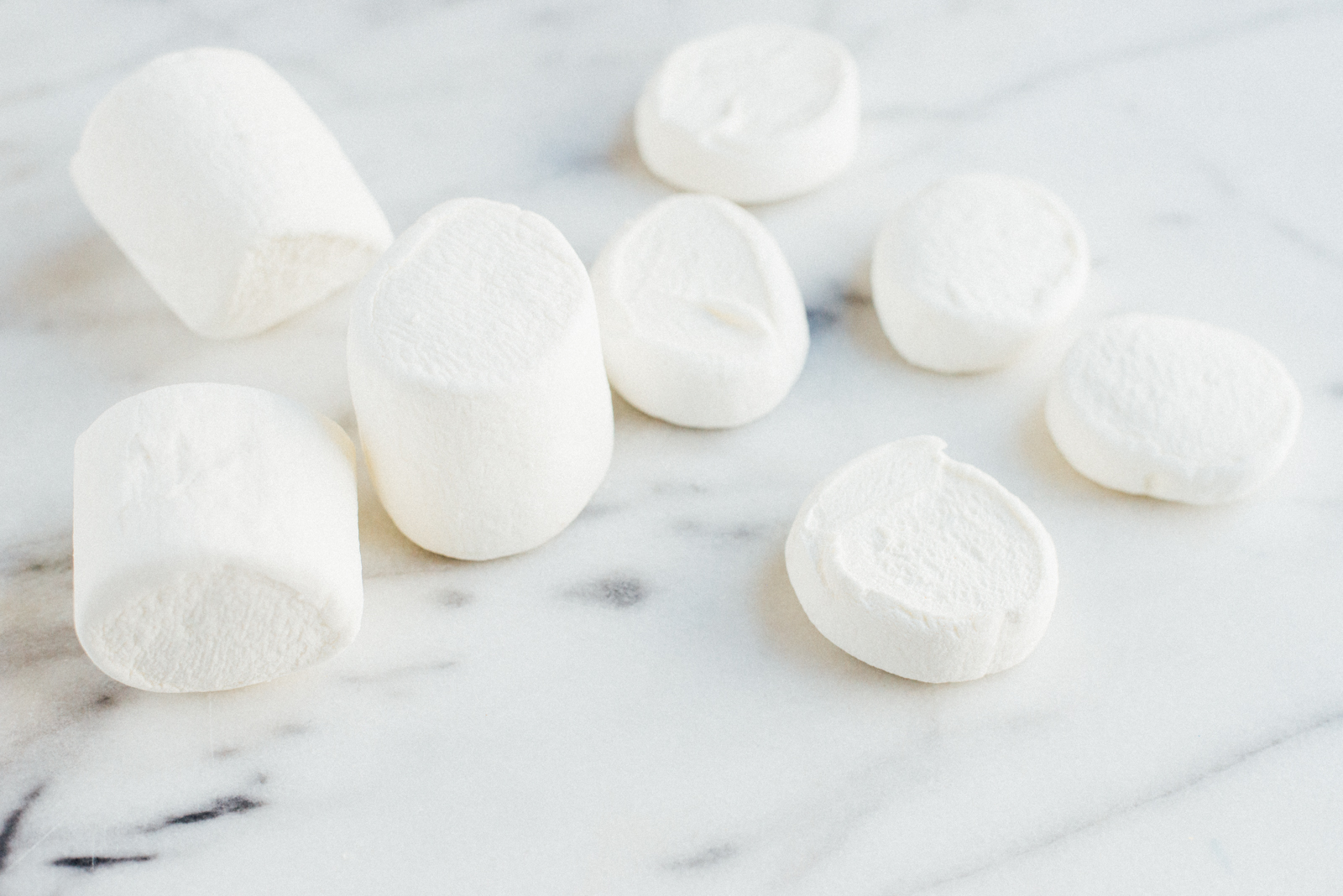 sliced jumbo marshmallows for snowmen faces