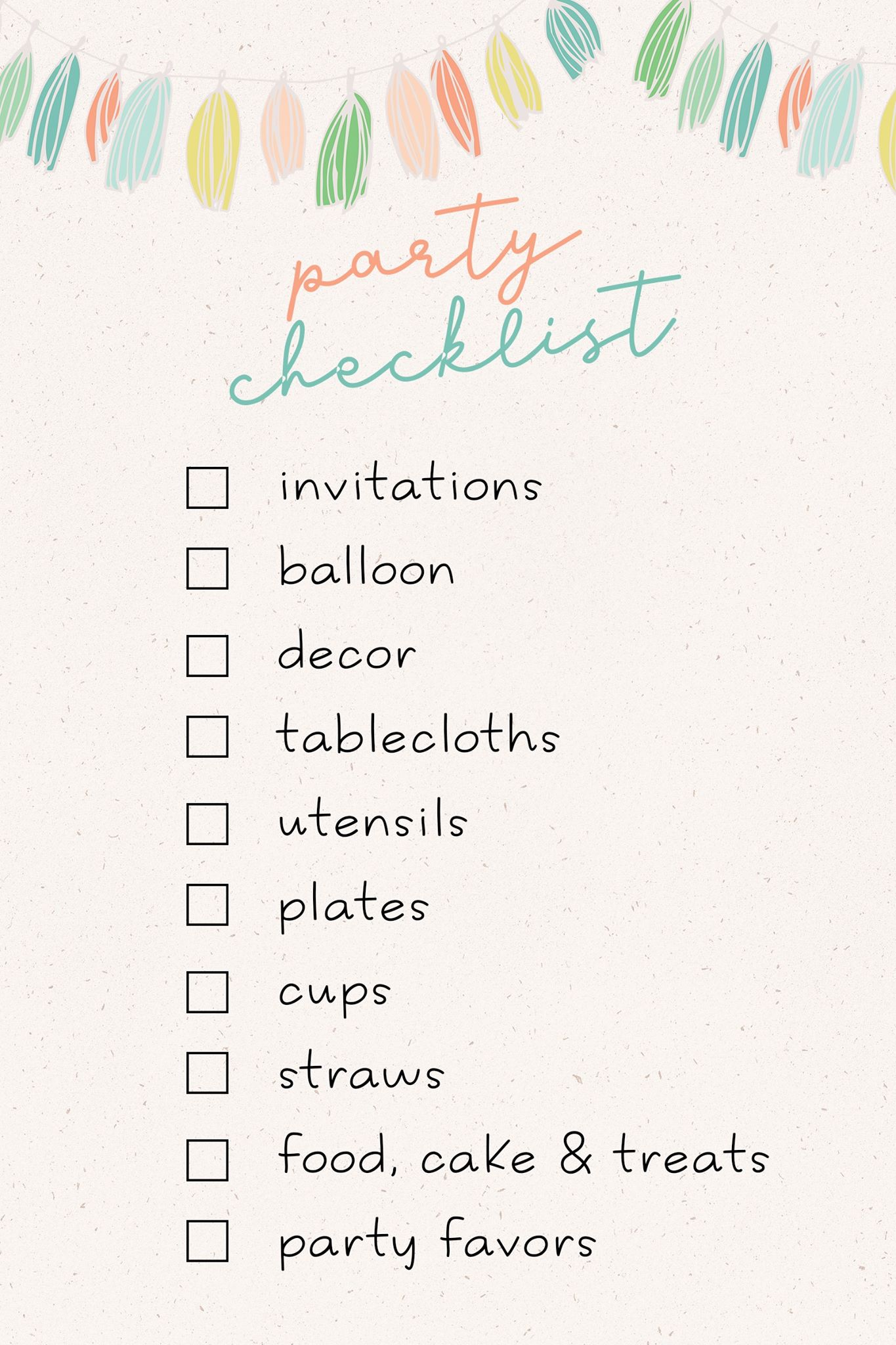 first birthday planning checklist