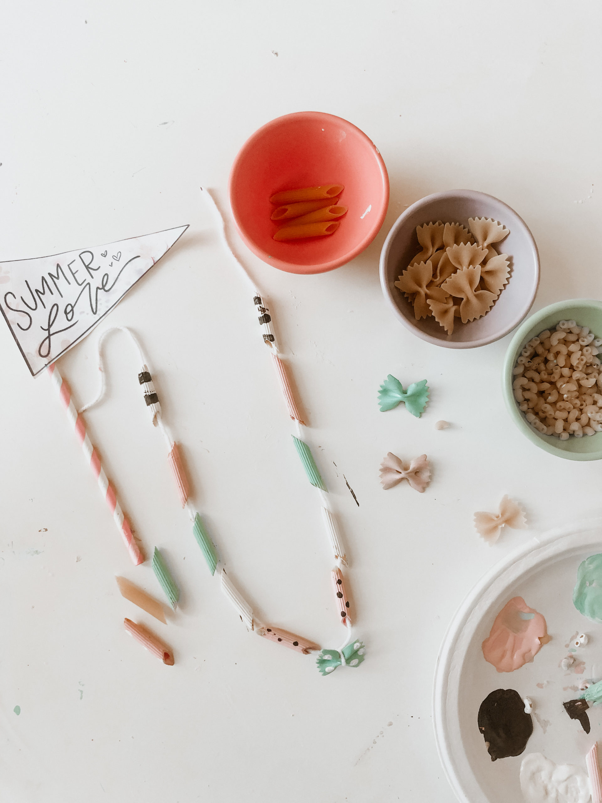 pasta necklace craft for kids