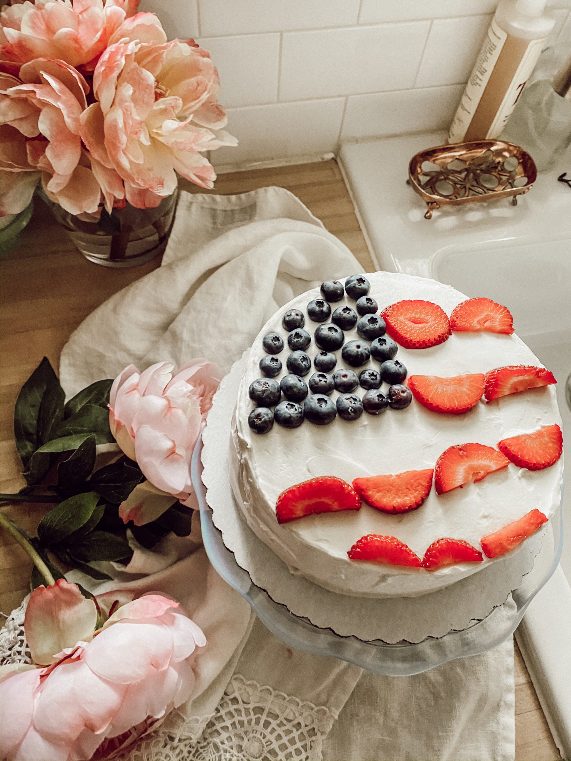 4th of july flag cake 