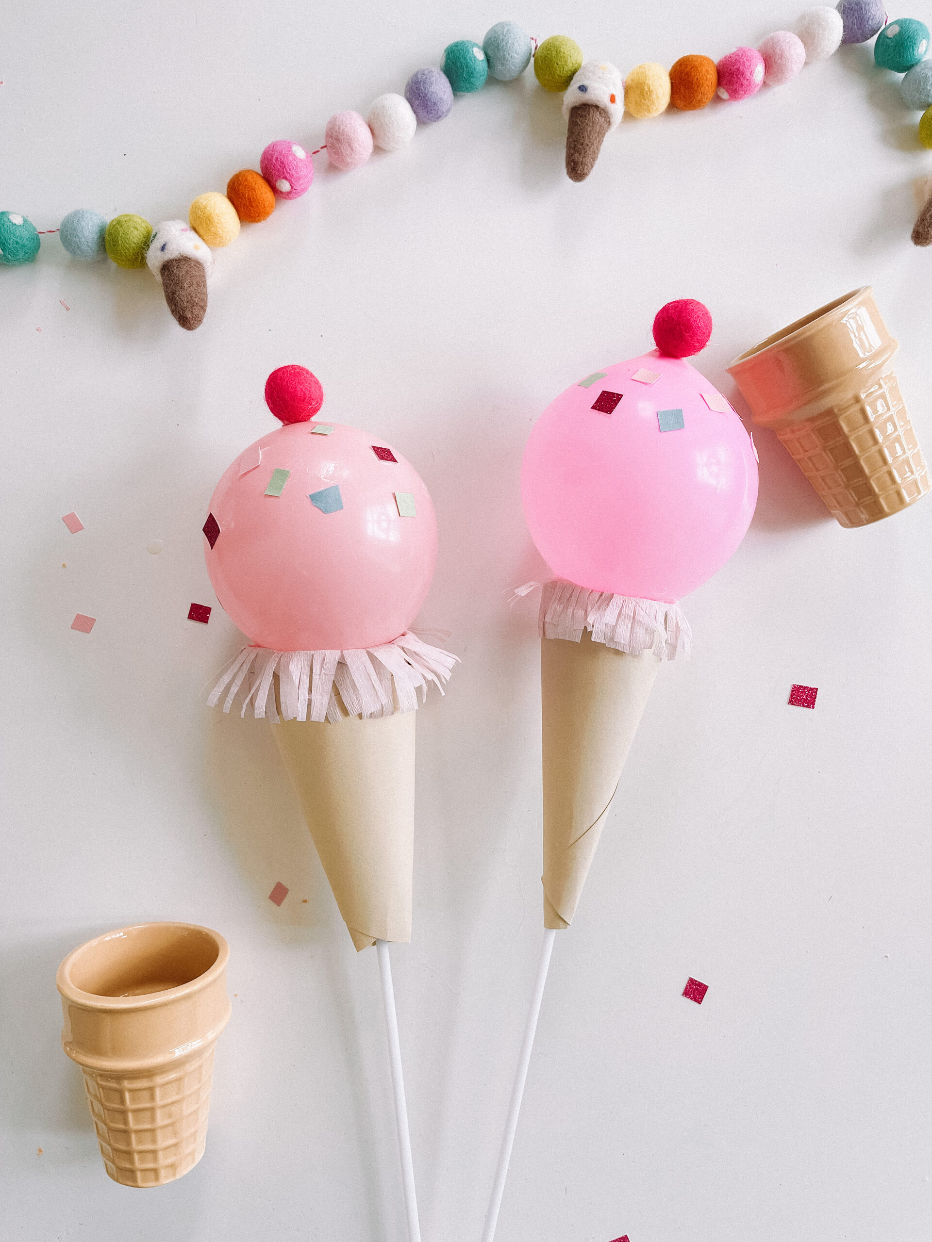 ice cream cone balloon sticks 2