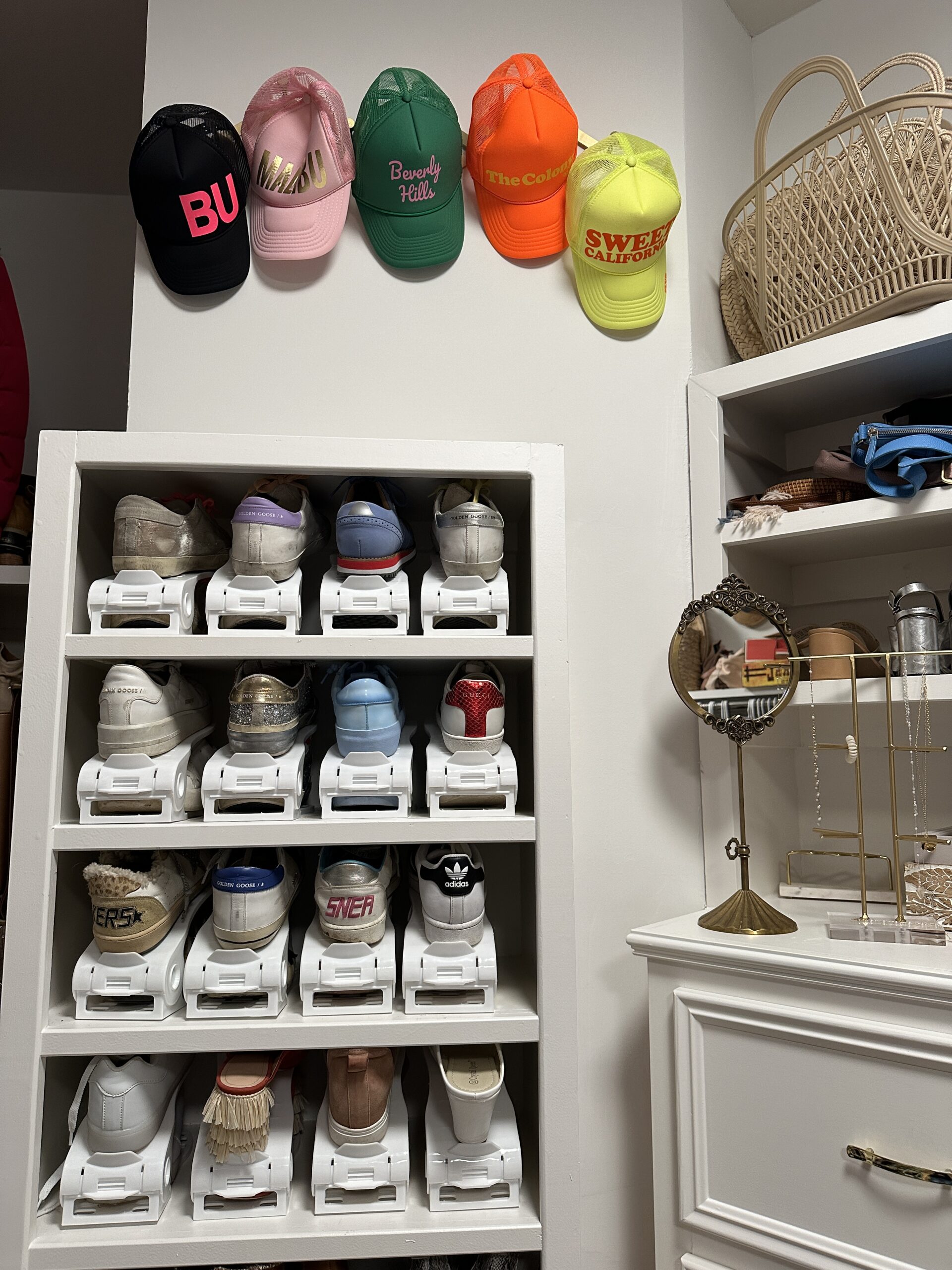 Neat Shoes Space Saving Shoe Shelves Tidy Closet Shoe Rack Closet Solutions Vertical Storage Home Organization