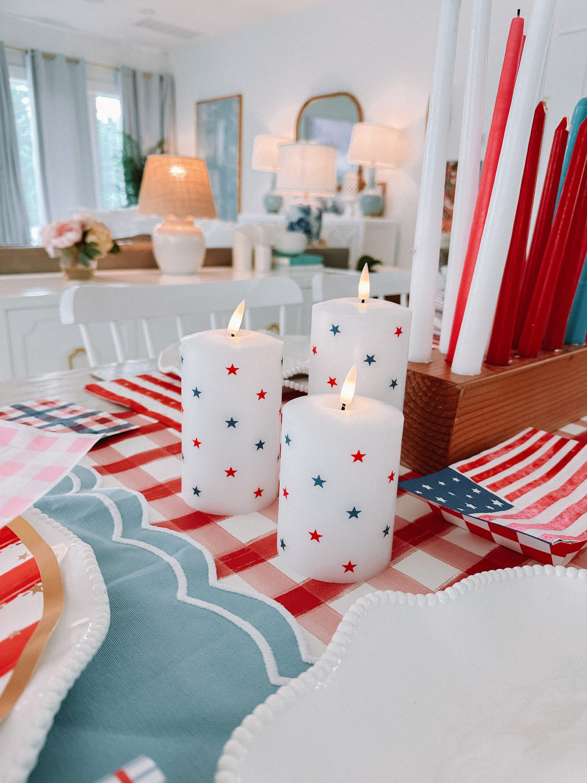 hosting a party for the 4th battery operated patriotic candles