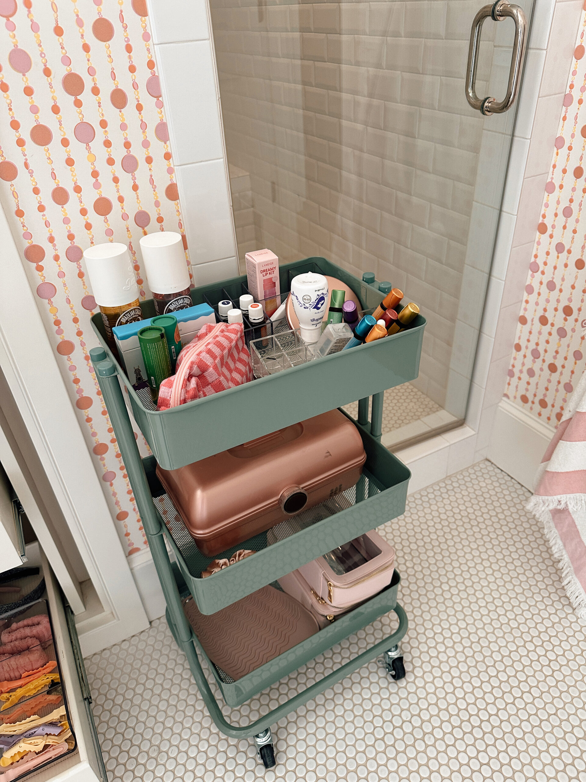 cart for storage bathroom ideas 