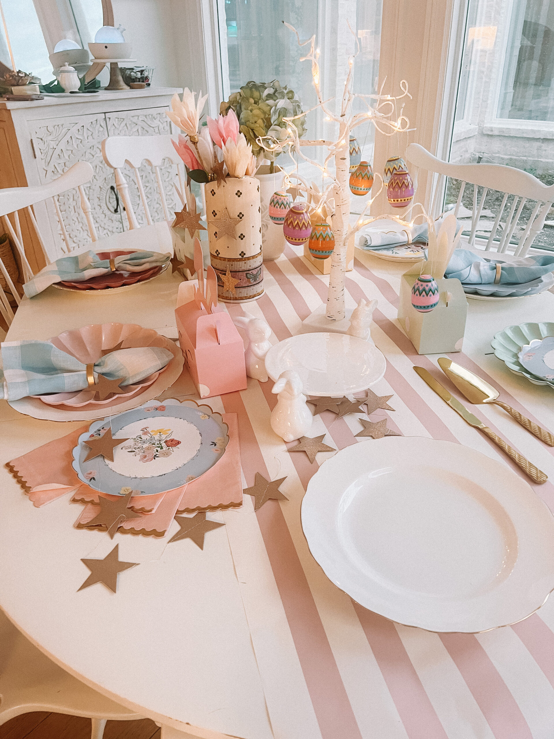 pastel easter decor