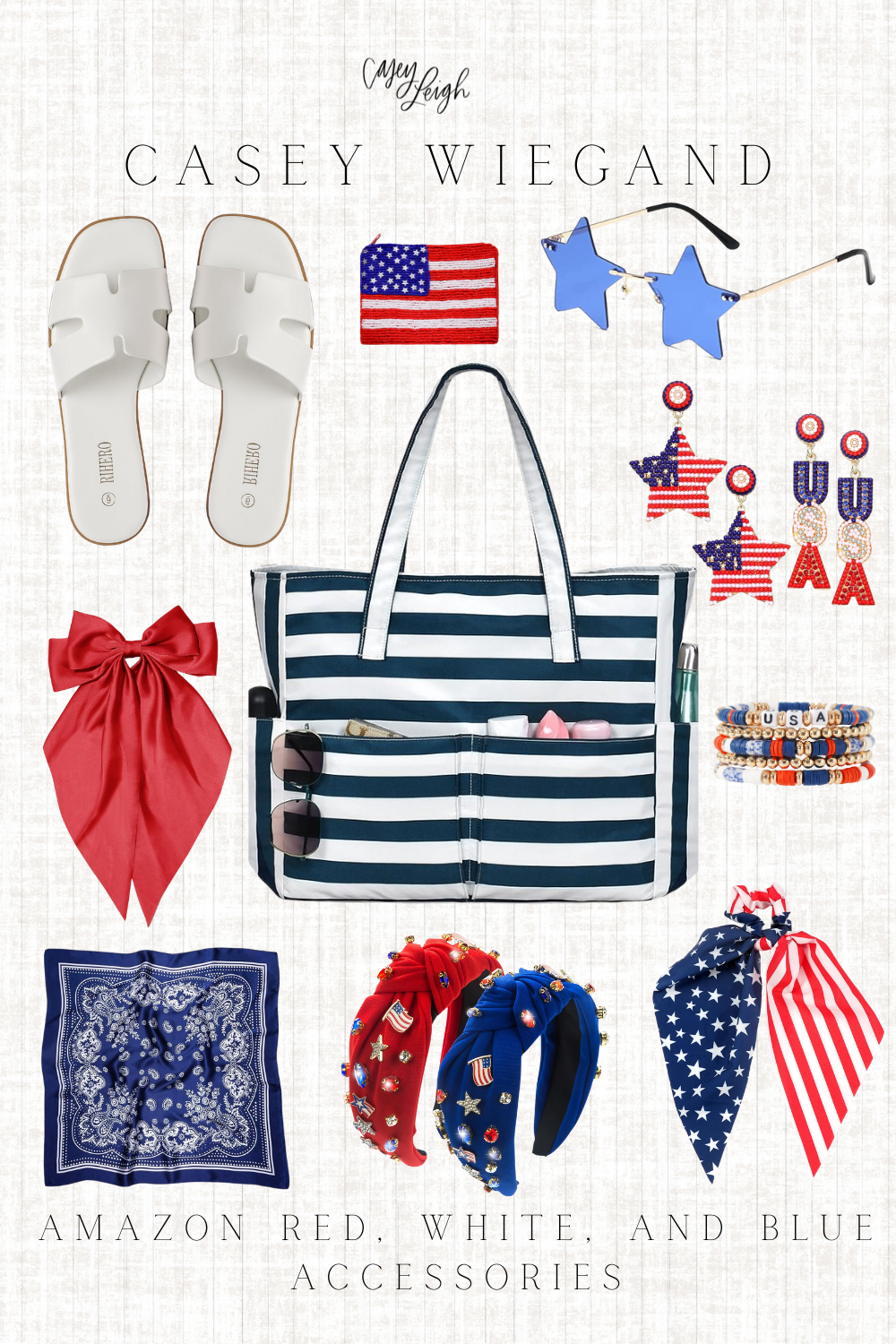 red white and blue accessories