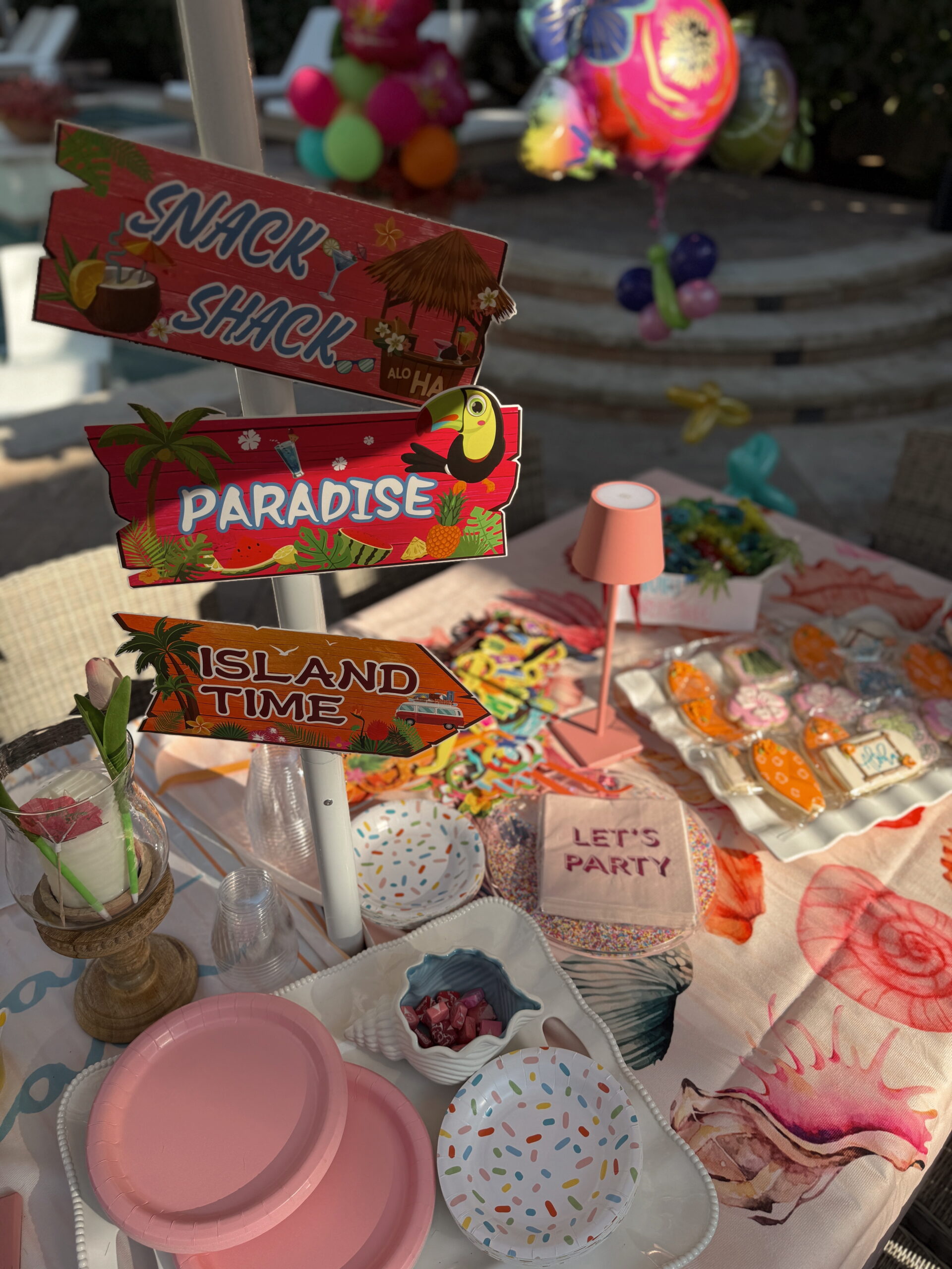 backyard tropical party