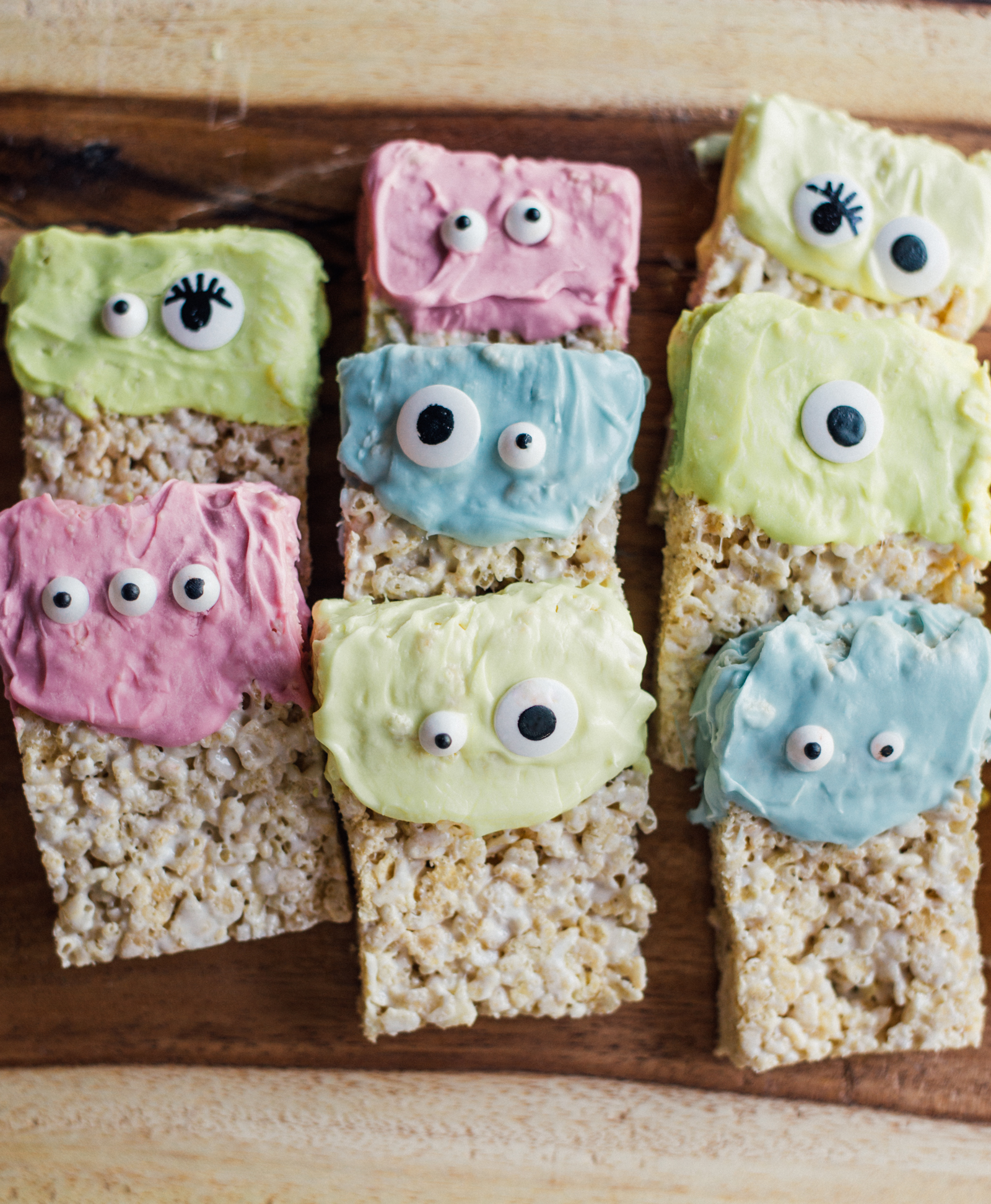 halloween snackboard rice krispi monsters